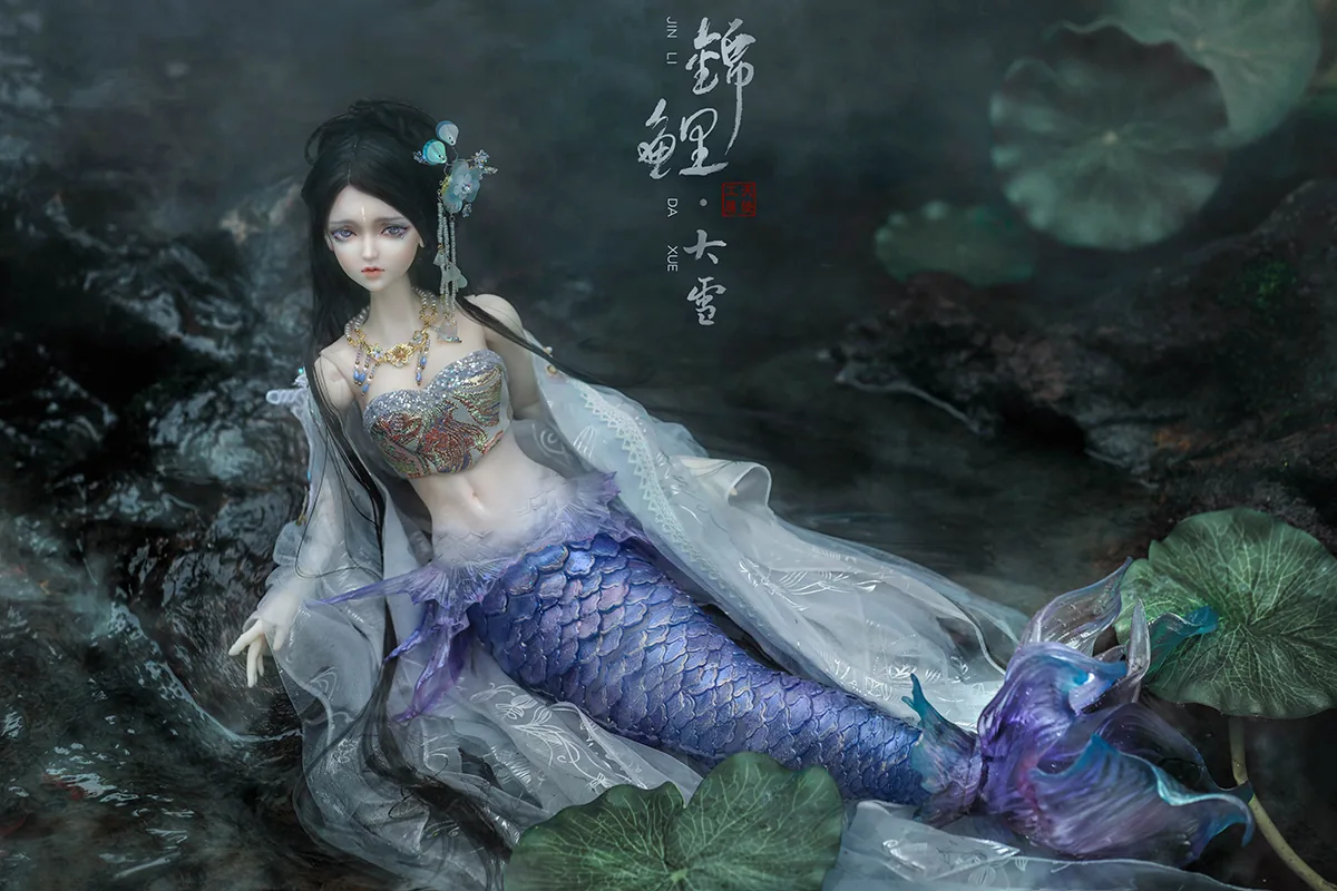 「Angell Studio」【READY STOCK FULL SET】Purple Mermaid BJD Doll Only (1/3)