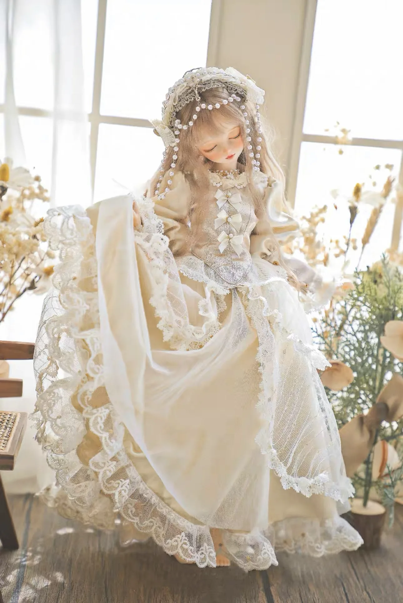 「AugustDreams」White Dreams (MSD/ MDD/ Chubby) BJD Outfit Only