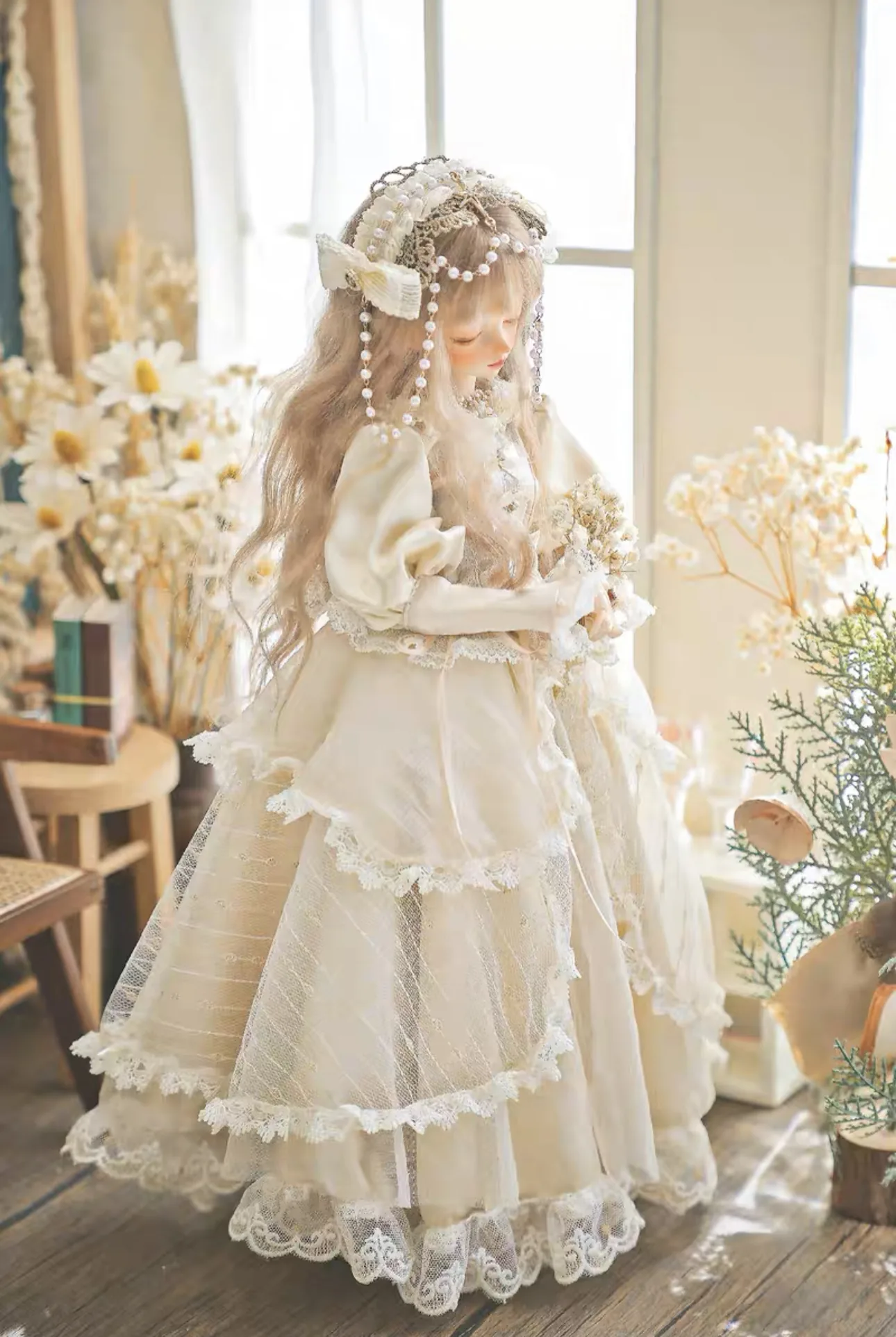 「AugustDreams」White Dreams (MSD/ MDD/ Chubby) BJD Outfit Only - Image 5