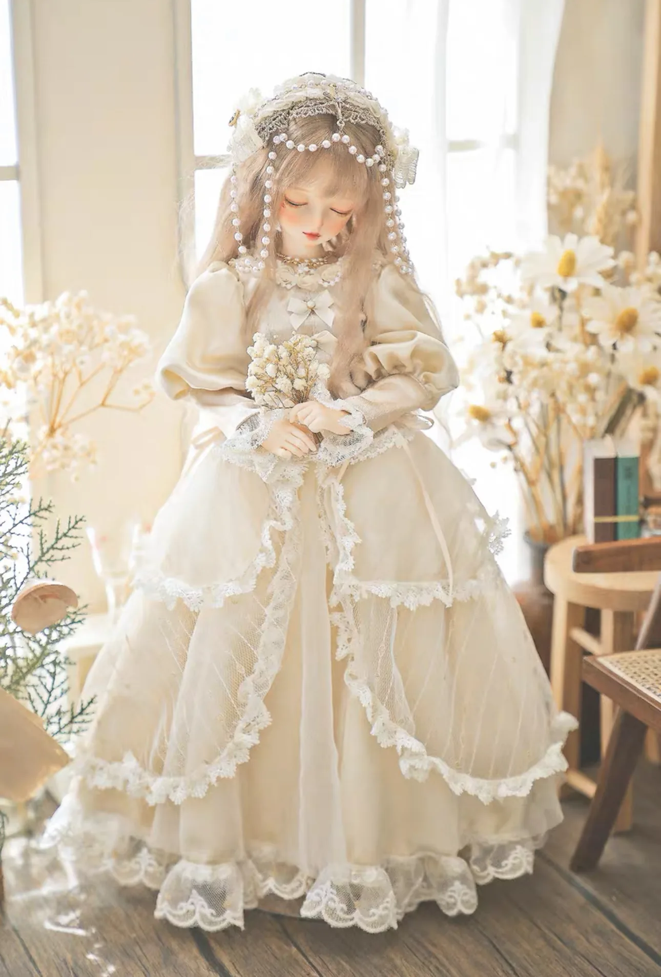 「AugustDreams」White Dreams (MSD/ MDD/ Chubby) BJD Outfit Only - Image 6