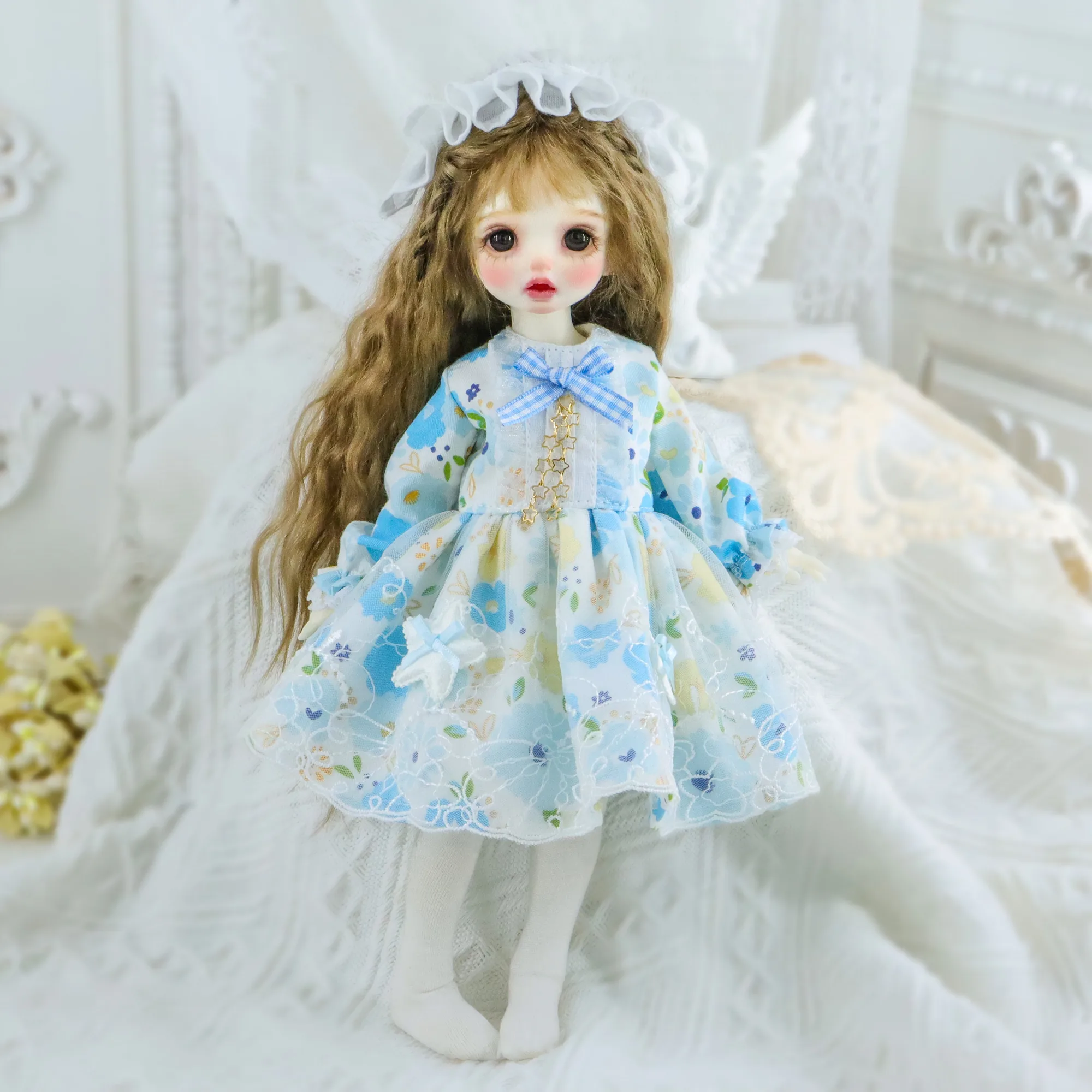 「Bangkrup Girl」Blue Flower (MDD/MSD/Chubby l 1/4) BJD Outfit