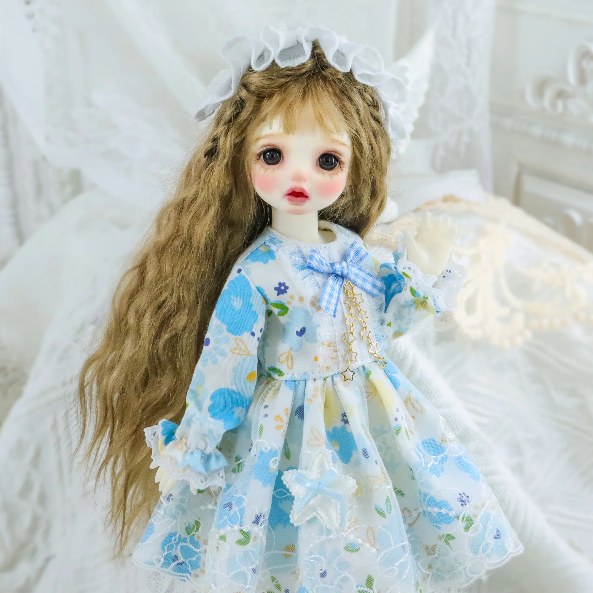 「Bangkrup Girl」Blue Flower (MDD/MSD/Chubby l 1/4) BJD Outfit - Image 3