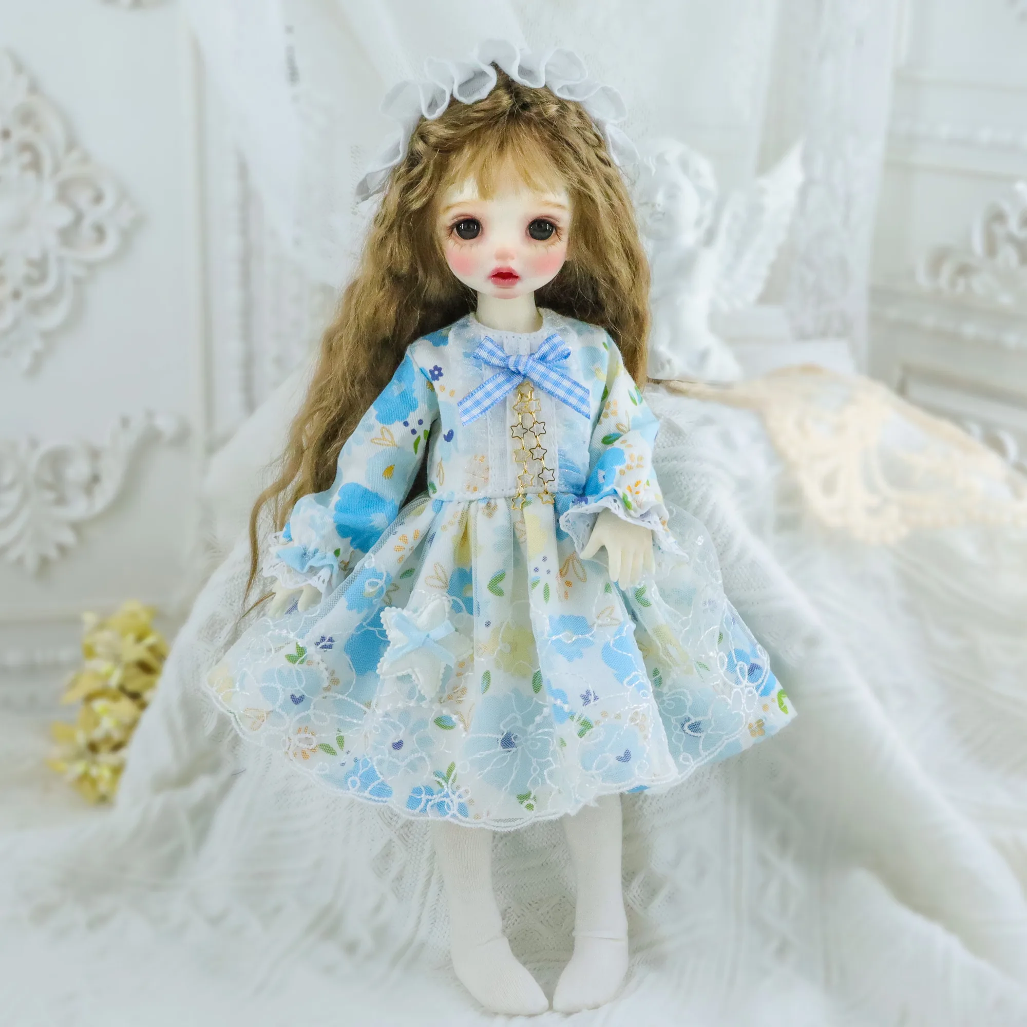 「Bangkrup Girl」Blue Flower (MDD/MSD/Chubby l 1/4) BJD Outfit - Image 4
