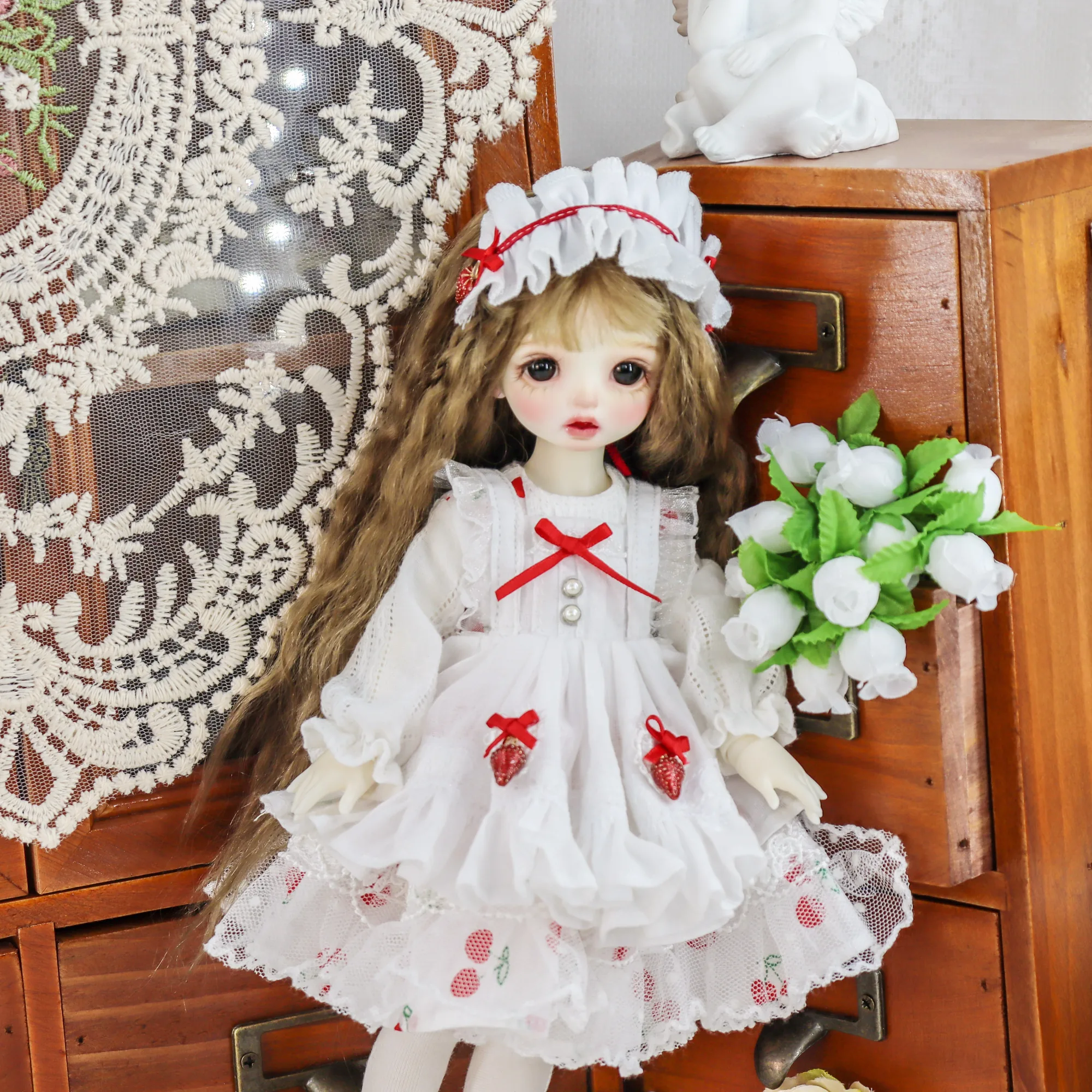 「Bangkrup Girl」Strawberry Dress (SD l SDGR l DD l 1/3 l SD75) BJD Outfit Only - Image 3