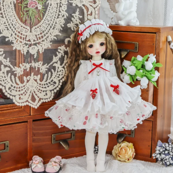 「Bangkrup Girl」Strawberry Dress (SD l SDGR l DD l 1/3 l SD75) BJD Outfit Only - Image 6