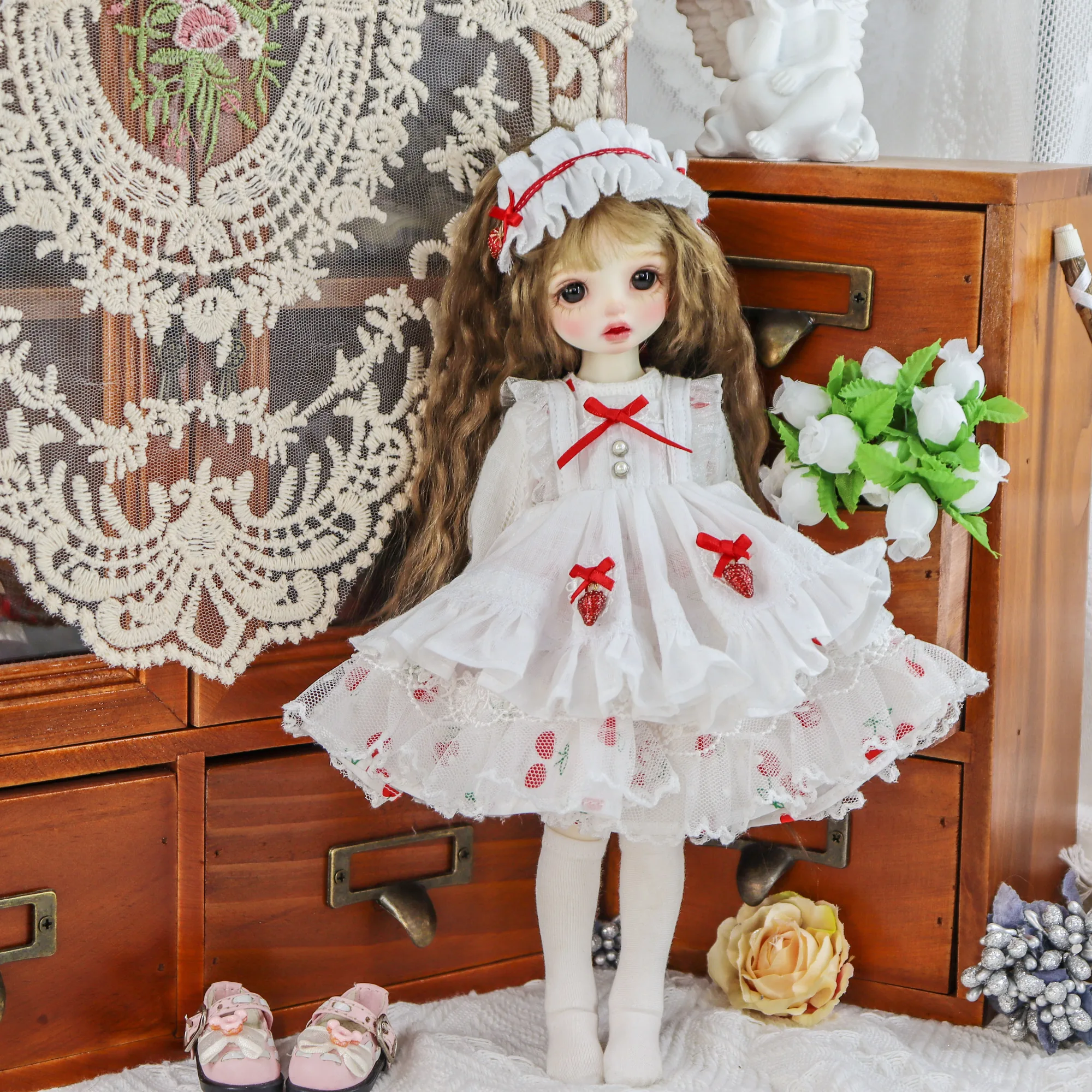 「Bangkrup Girl」Strawberry Dress (SD l SDGR l DD l 1/3 l SD75) BJD Outfit Only - Image 6