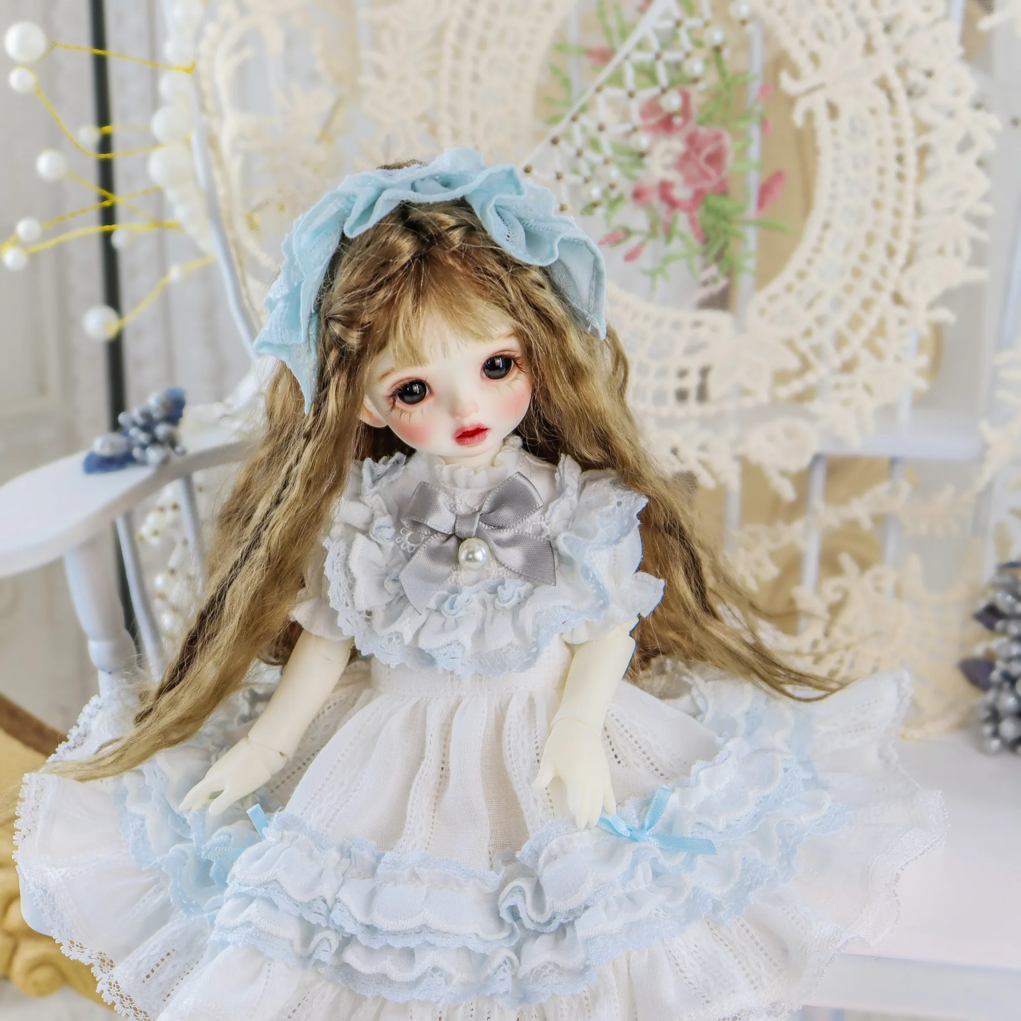 「Bangkrup Girl」White Blue (YOSD l 1/6) BJD Outfit