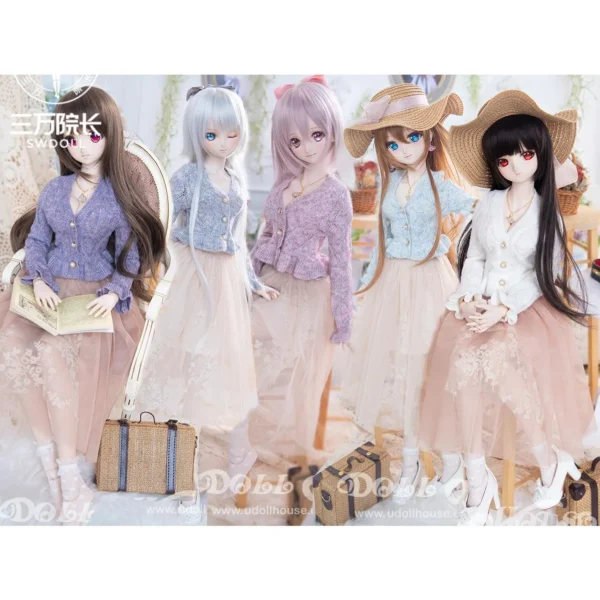 「BlueMoon」Emerald Sweater + Gauze Skirt (1/3, SD/ DD/ SDGR) BJD Outfit Only