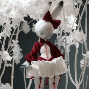 「Coral Reef」Cinnabar Closed Eyes Rabbit BJD Doll (1/6)