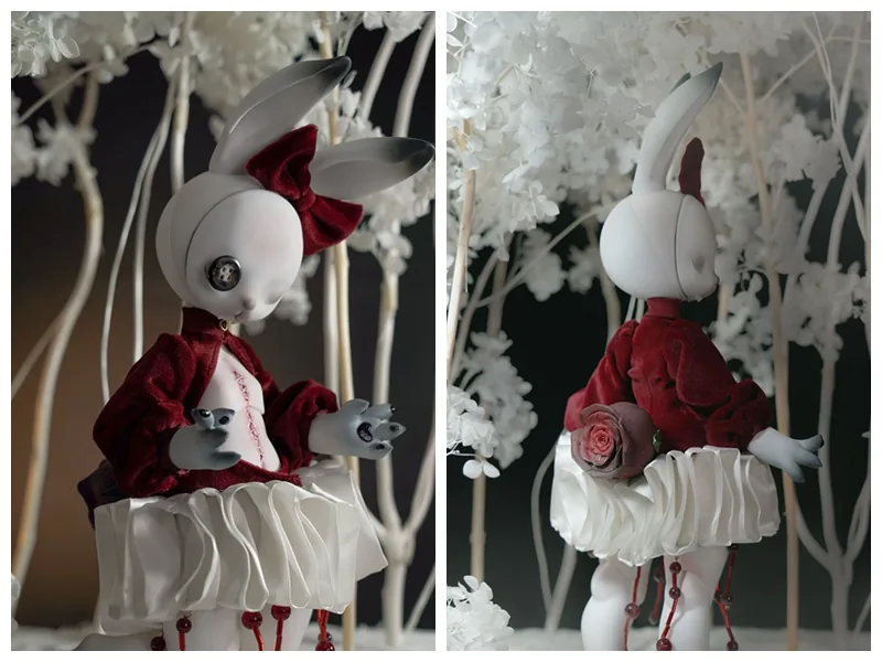 「Coral Reef」Cinnabar Closed Eyes Rabbit BJD Doll (1/6) - Image 3
