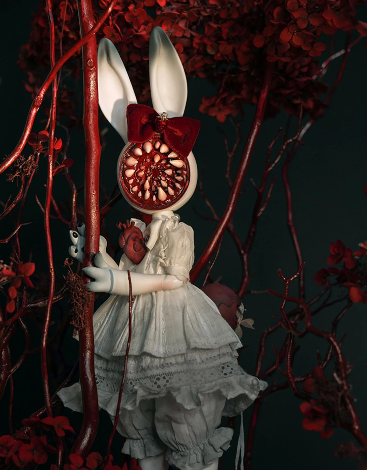 「Coral Reef」White Moon Cinnabar Open Eyes Rabbit BJD Doll (1/6)