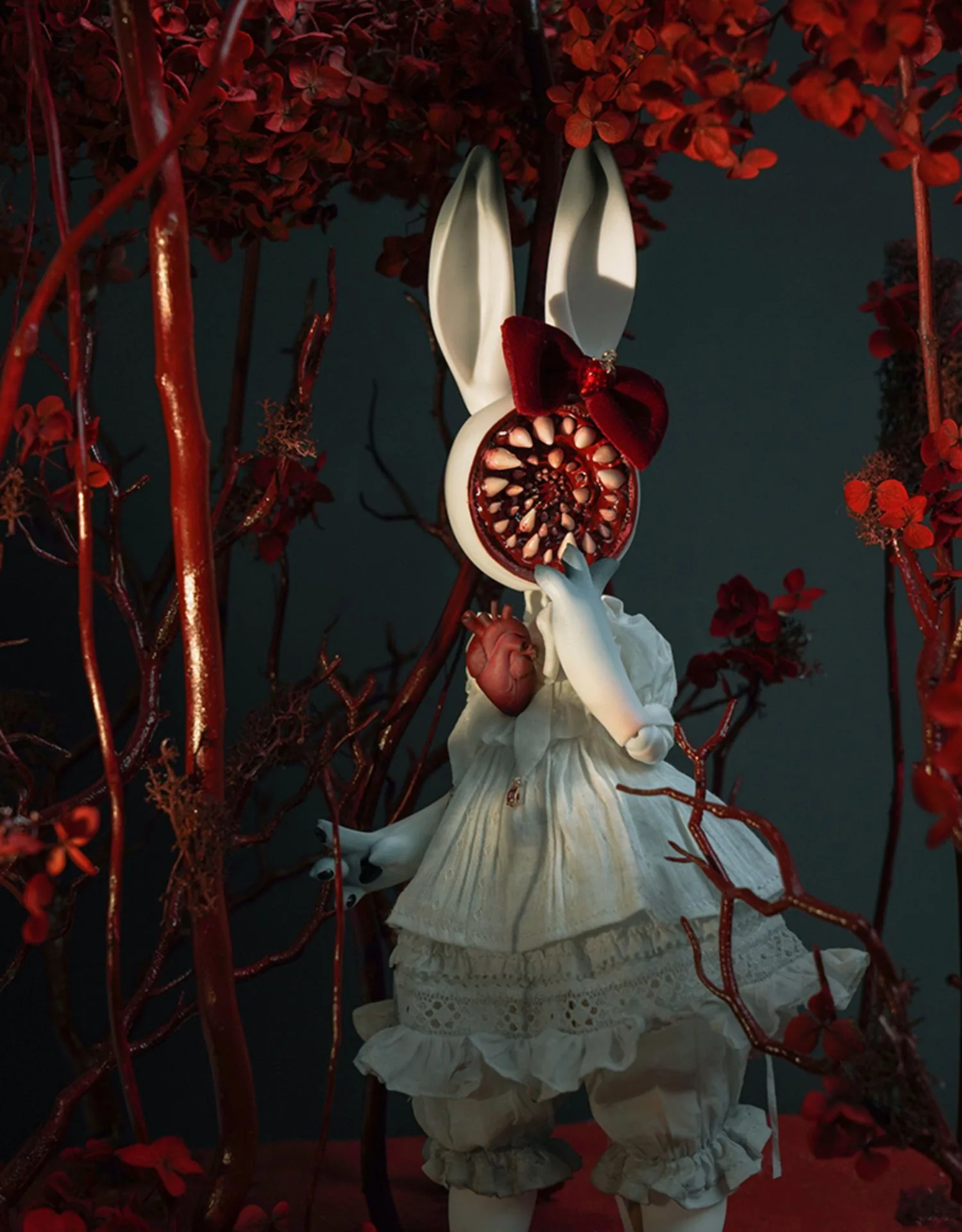 「Coral Reef」White Moon Cinnabar Open Eyes Rabbit BJD Doll (1/6) - Image 5