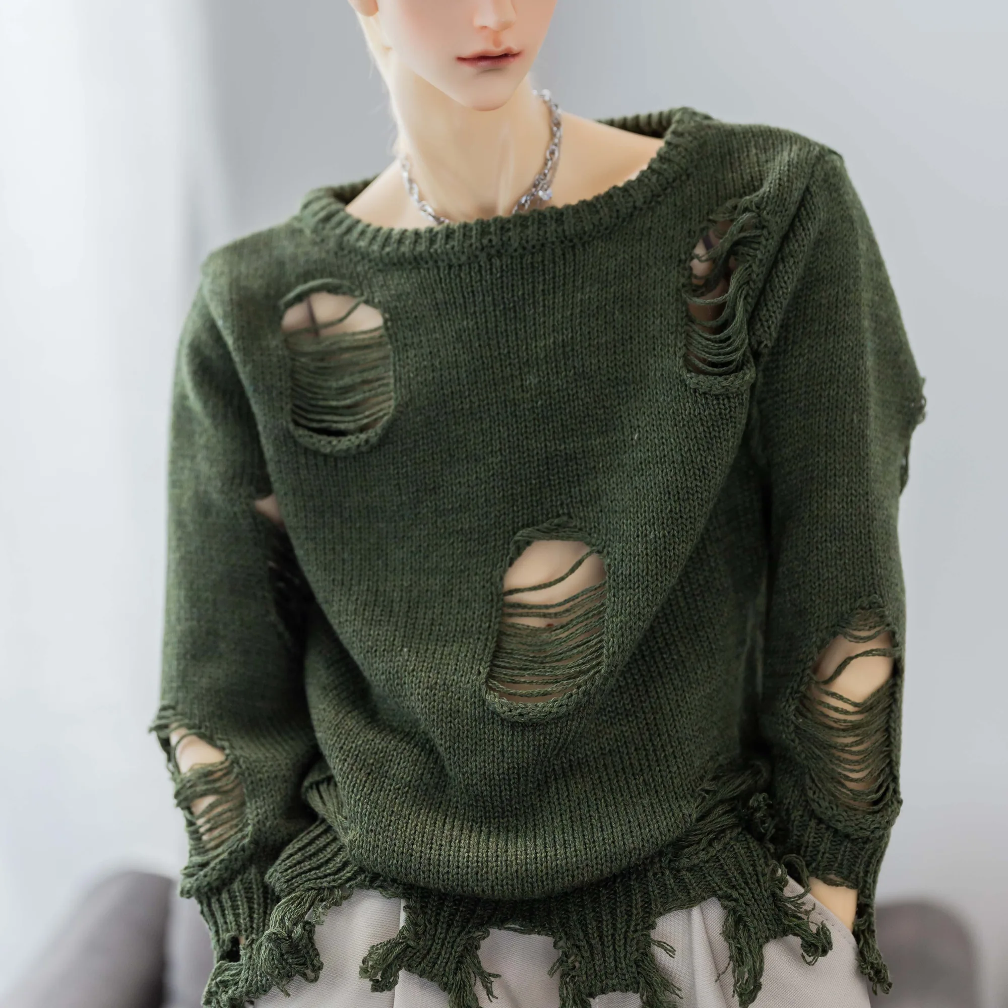 「Dollection」Ripped Sweater Outfit Only (68~75cm )