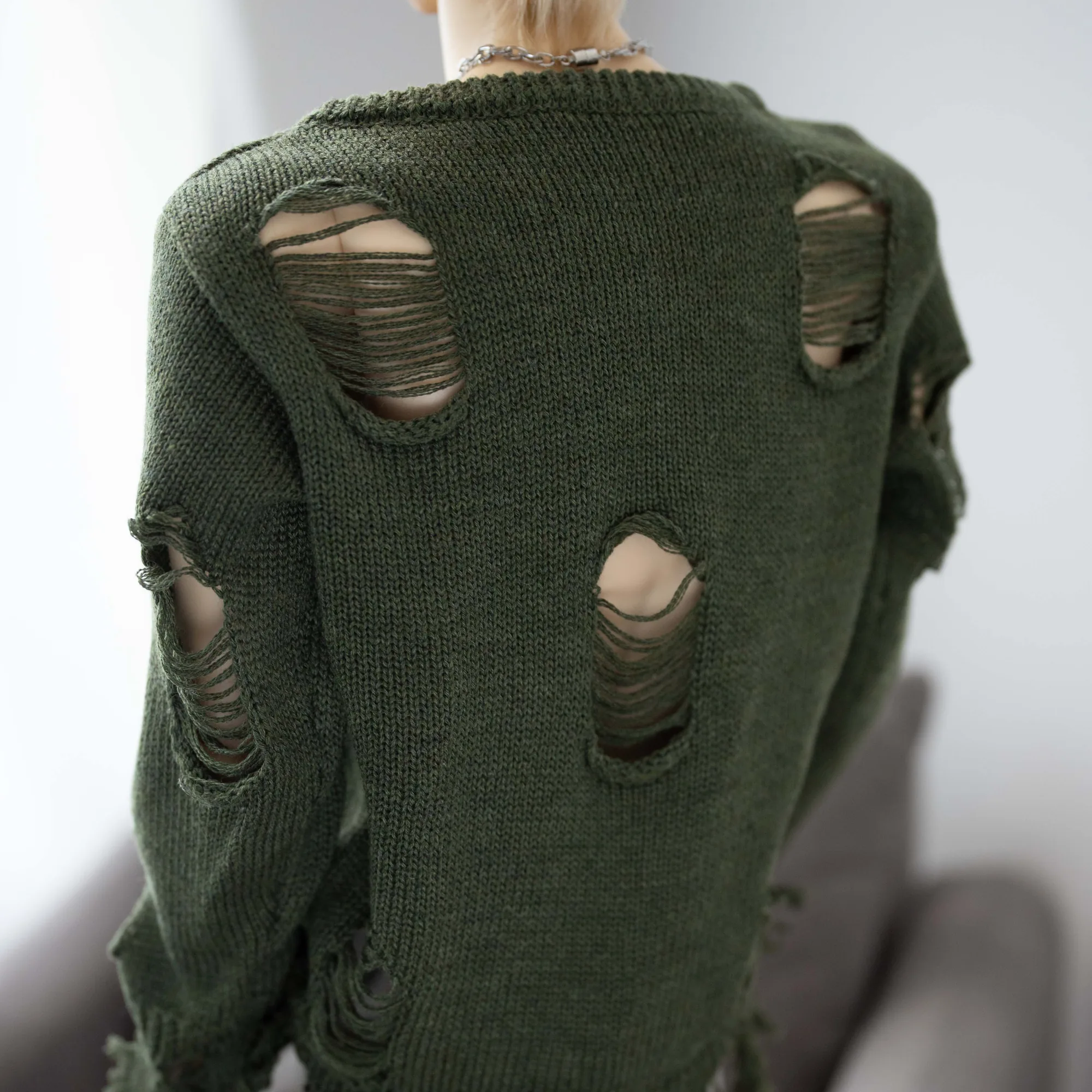 「Dollection」Ripped Sweater Outfit Only (68~75cm ) - Image 4