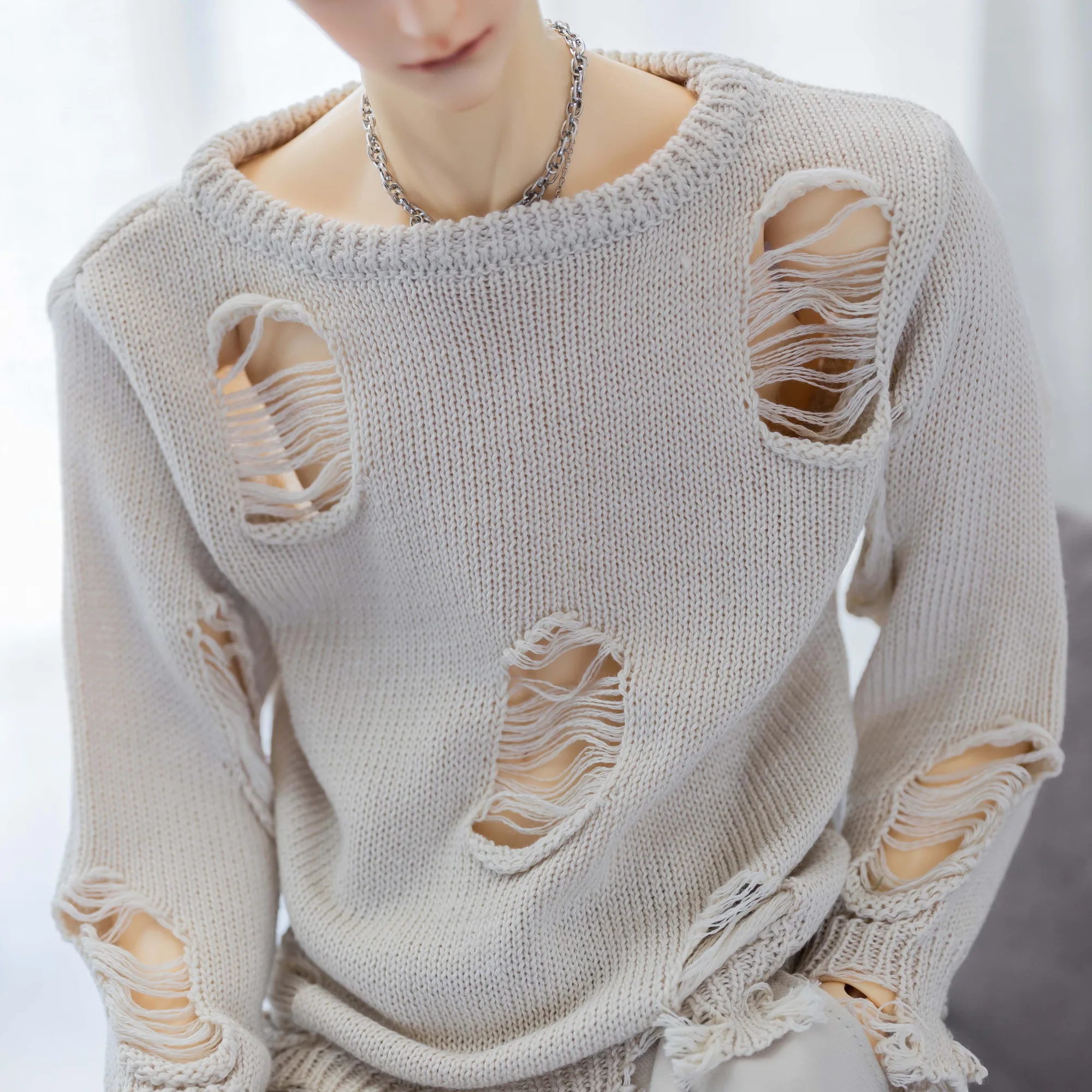 「Dollection」Ripped Sweater Outfit Only (68~75cm ) - Image 5