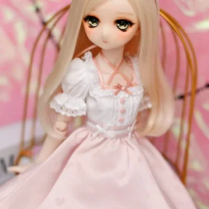 「DollHearts」Basic Pink Dress (MSD/MDD Chubby l 1/4) BJD Outfit Only