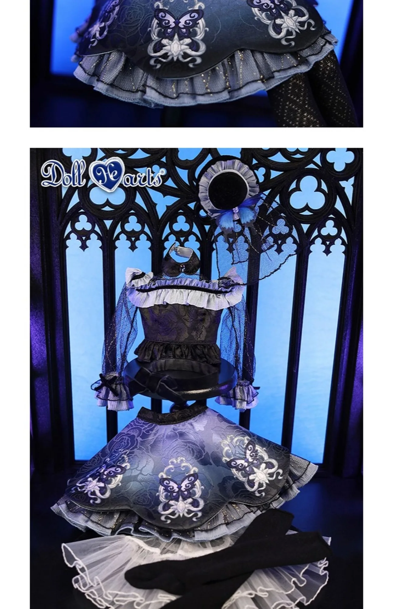 「DollHearts」Blue Butterfly Rose (MSD/MDD l 1/4) BJD Outfit Onl - Image 6