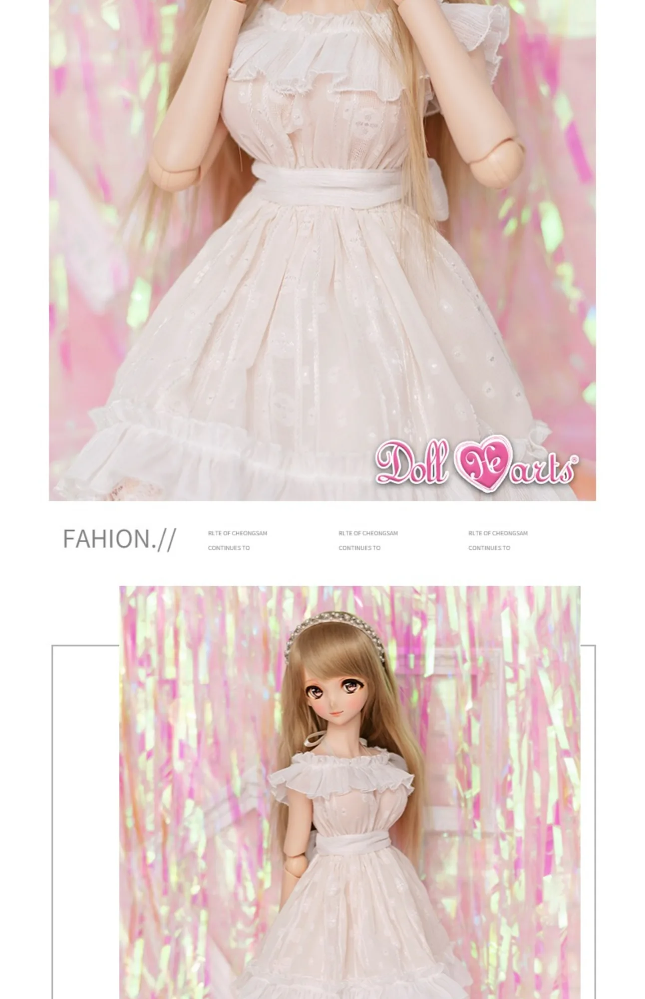 「DollHearts」Off Shoulder Dress (SDGR/DD l 1/3) BJD Outfit Only - Image 3
