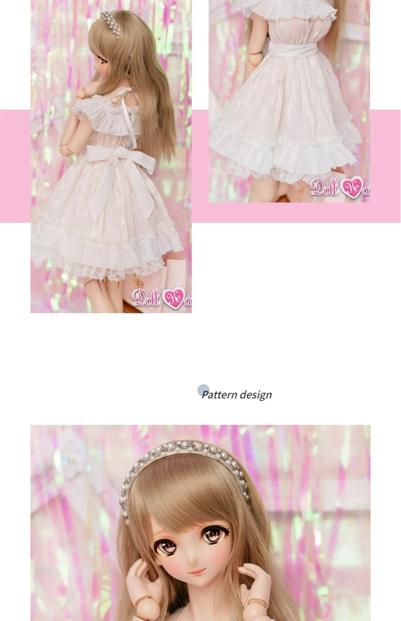 「DollHearts」Off Shoulder Dress (SDGR/DD l 1/3) BJD Outfit Only - Image 5