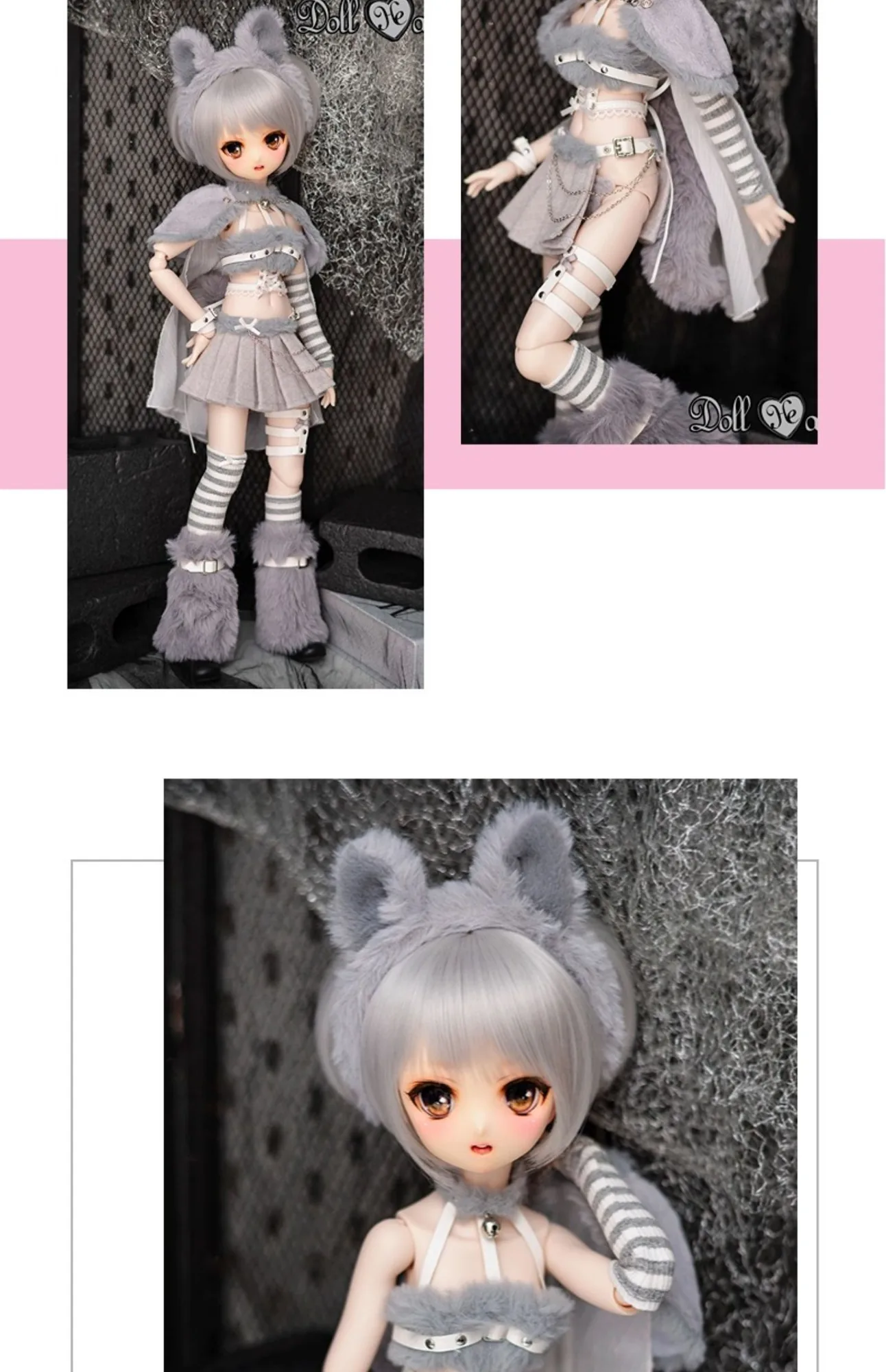 「DollHearts」Silver Wolf (MSD/MDD l 1/4 l SDGR/ DD l 1/3 ) BJD Outfit Only - Image 4
