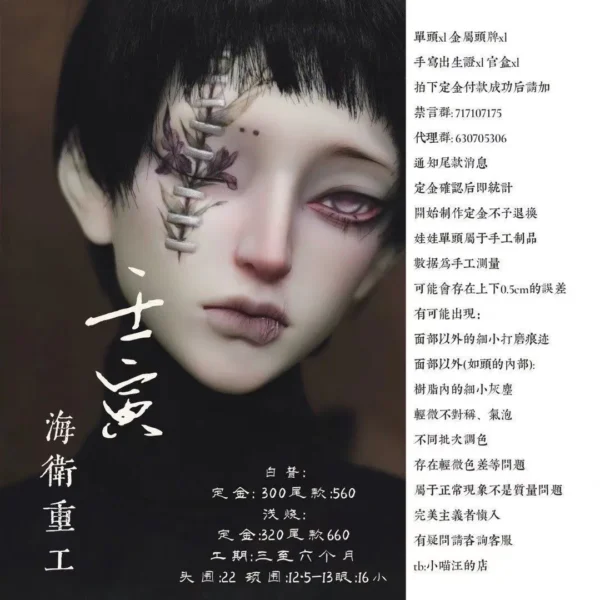 「Iomdoll」Non Yin BJD Doll Head Only (75cm)