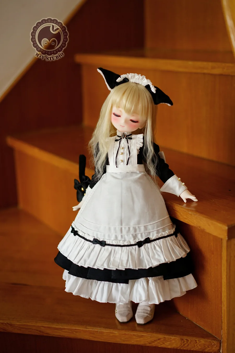 「M+V Studio」Black Cat Maid (MDD/MSD/Chubby) BJD Outfit Only