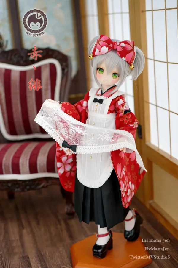 「M+V Studio」Red Crimson (MDD/MSD/Chubby) BJD Outfit Only - Image 2