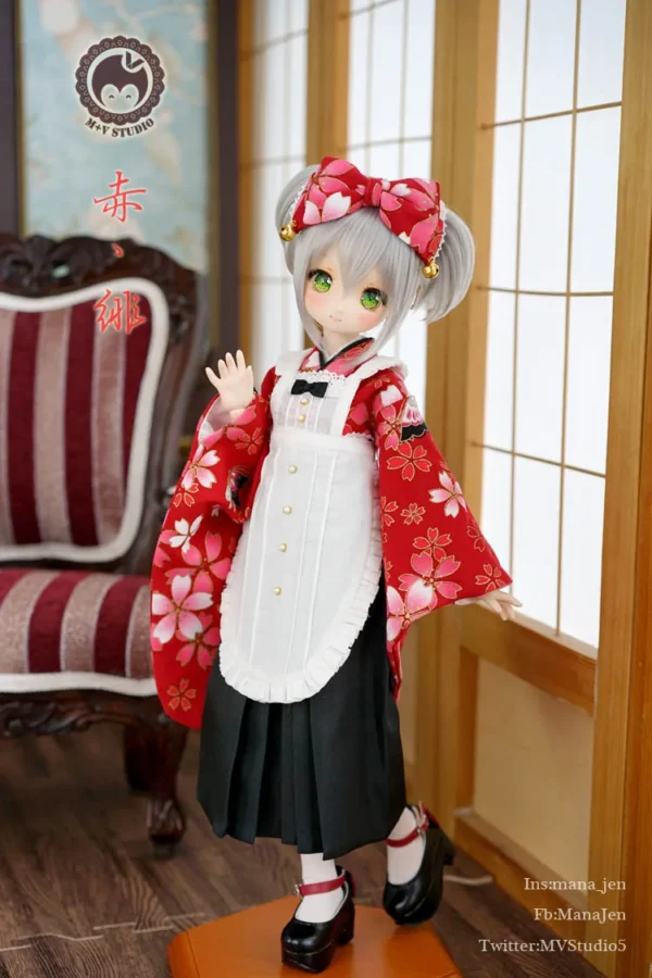 「M+V Studio」Red Crimson (MDD/MSD/Chubby) BJD Outfit Only - Image 3