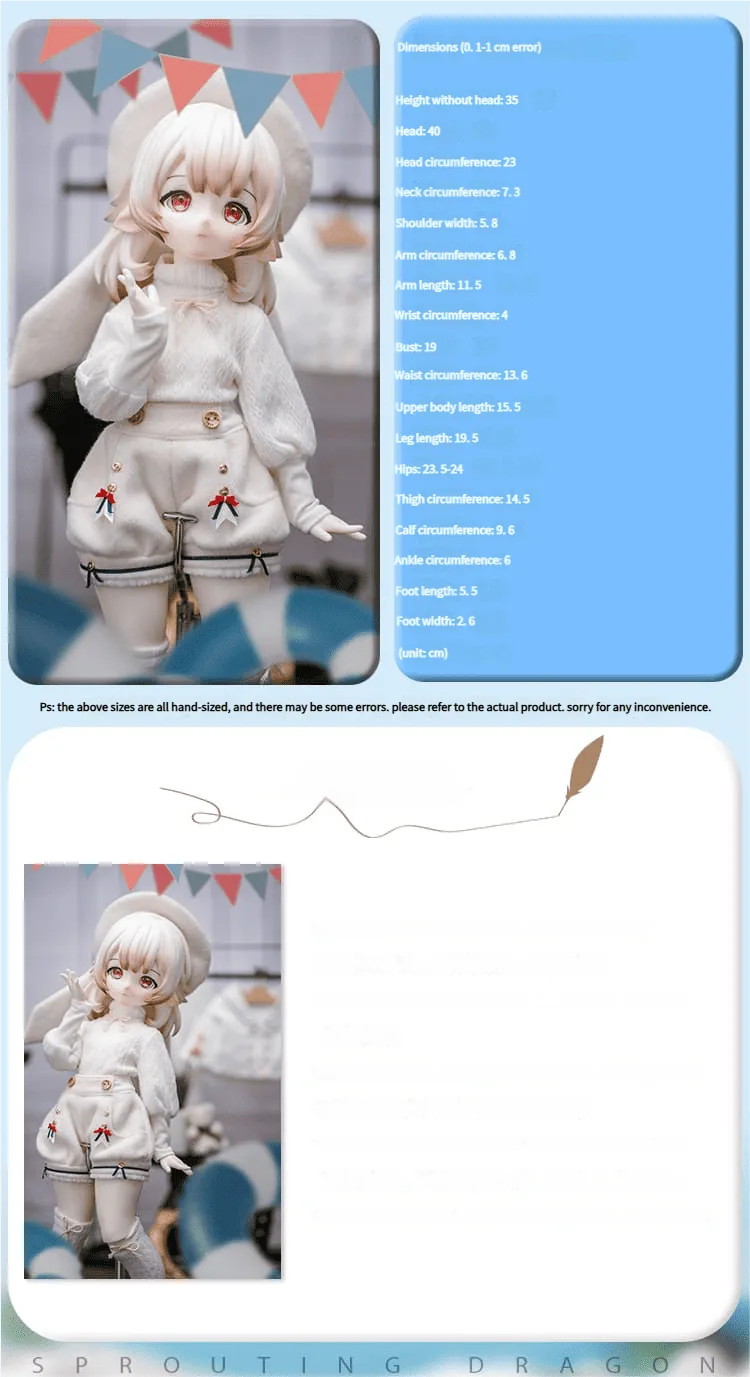 「Menglong」Zil 1/4 BJD Doll Body Full Set - Image 4