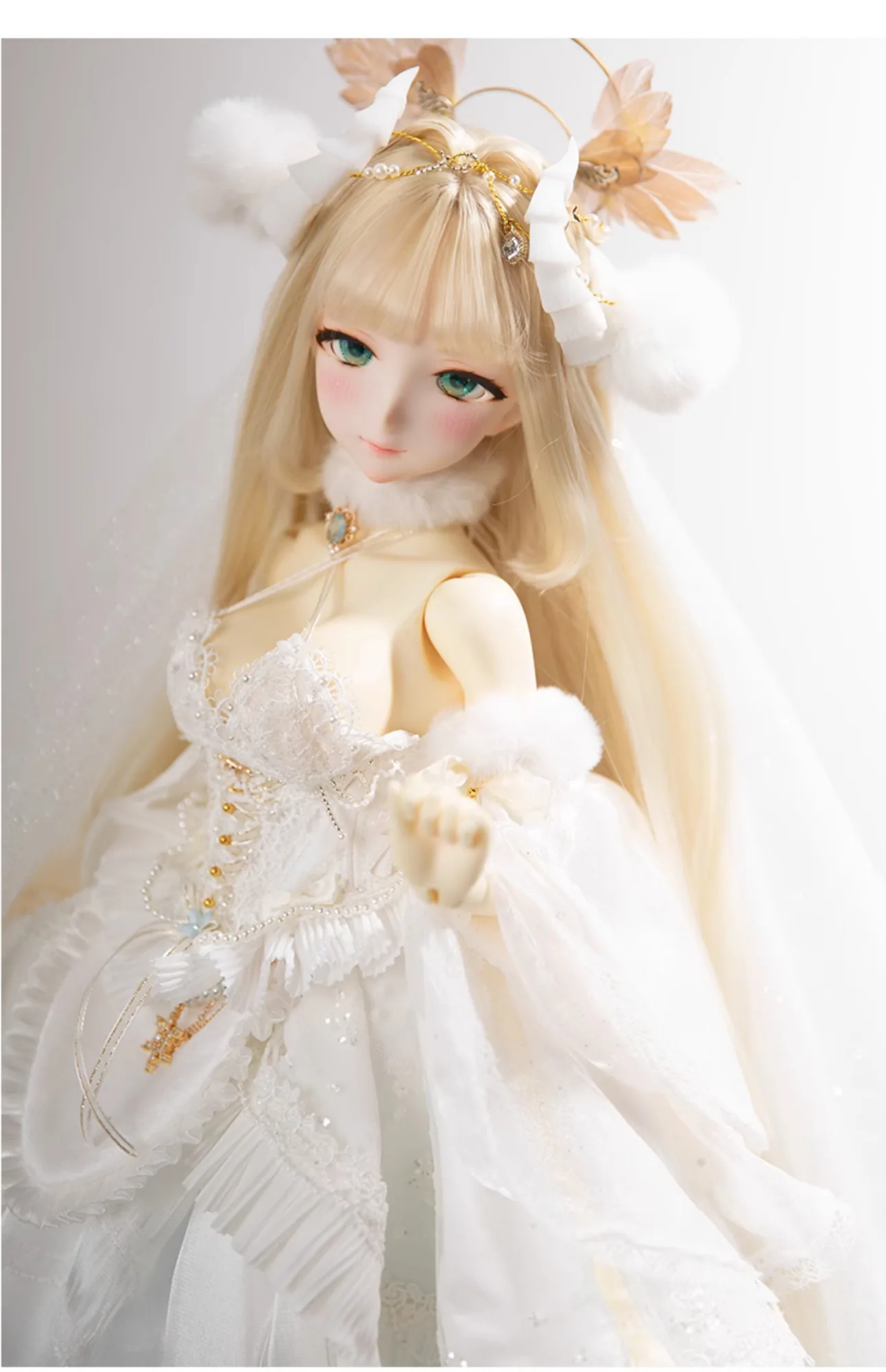 「Neko」Callia BJD Doll Head only ELF VER (1/4 l Chubby) - Image 6
