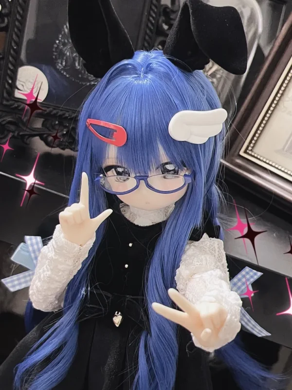 「PingPingLiang」Black Flocked Rabbit Ears Accessories Only (YOSD/1/6/MSD/1/4) - Image 3