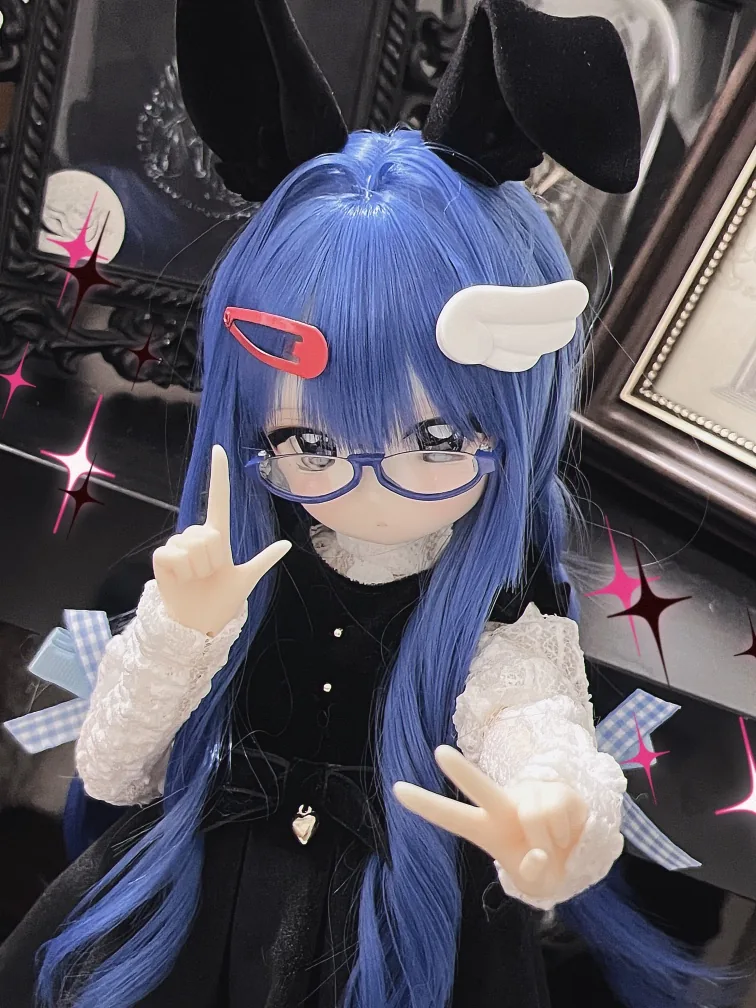 「PingPingLiang」Black Flocked Rabbit Ears Accessories Only (YOSD/1/6/MSD/1/4) - Image 3