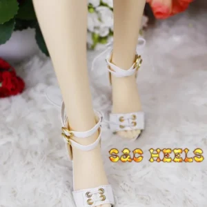 「S&C」Strappy White High Heels (1/3)