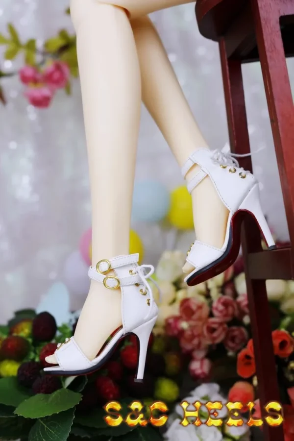 「S&C」Strappy White High Heels (1/3) - Image 4
