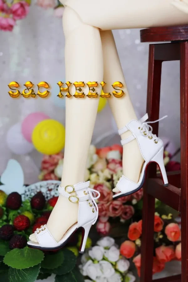 「S&C」Strappy White High Heels (1/3) - Image 6