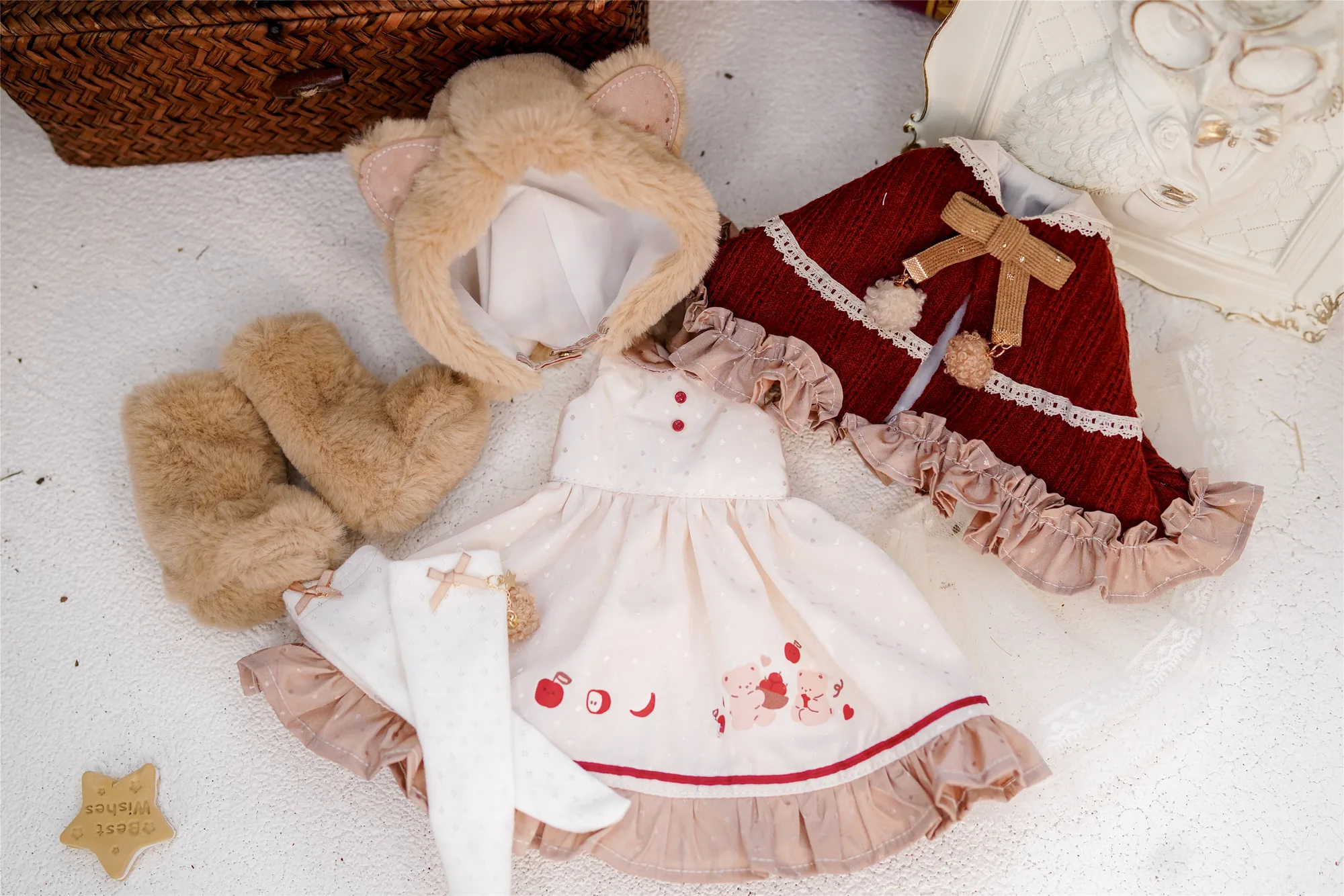 「Sasato」Apple Bear (MDD/MSD/Chubby l 1/4) BJD Outfit Only - Image 12