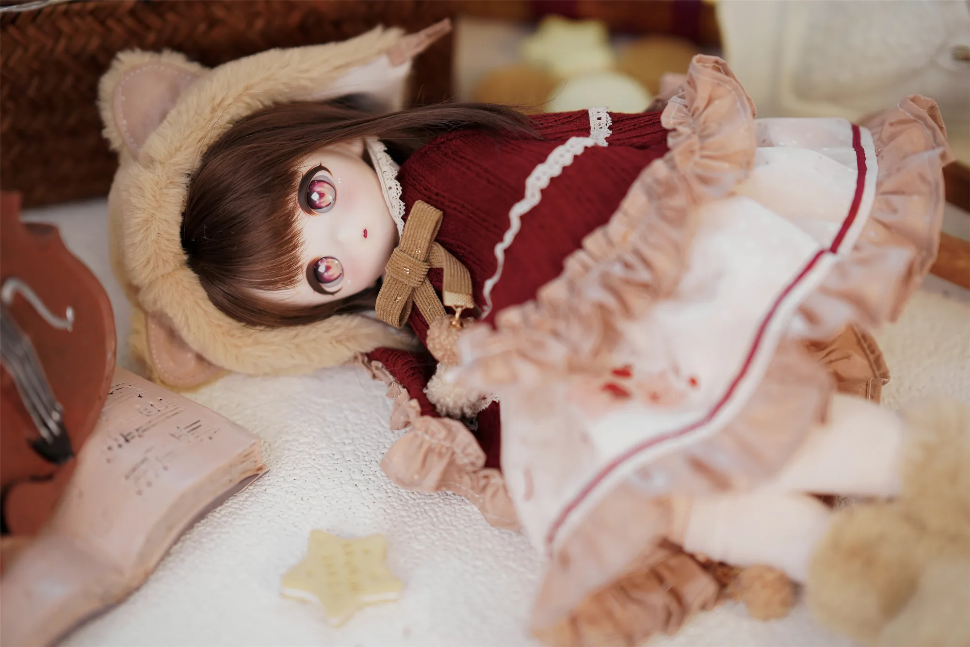 「Sasato」Apple Bear (MDD/MSD/Chubby l 1/4) BJD Outfit Only - Image 7
