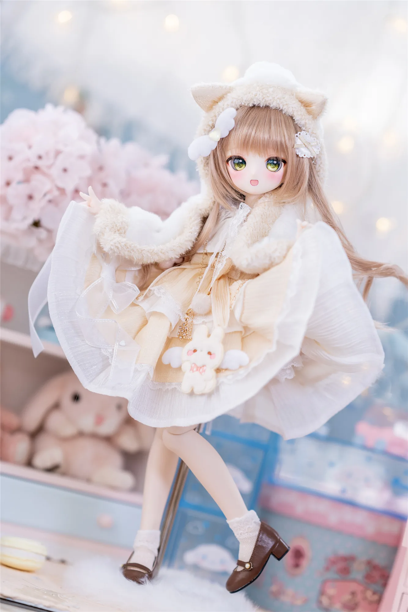 「Sasato」Snowy Cat (MSD/ Chubby l 1/4) BJD Outfit Only