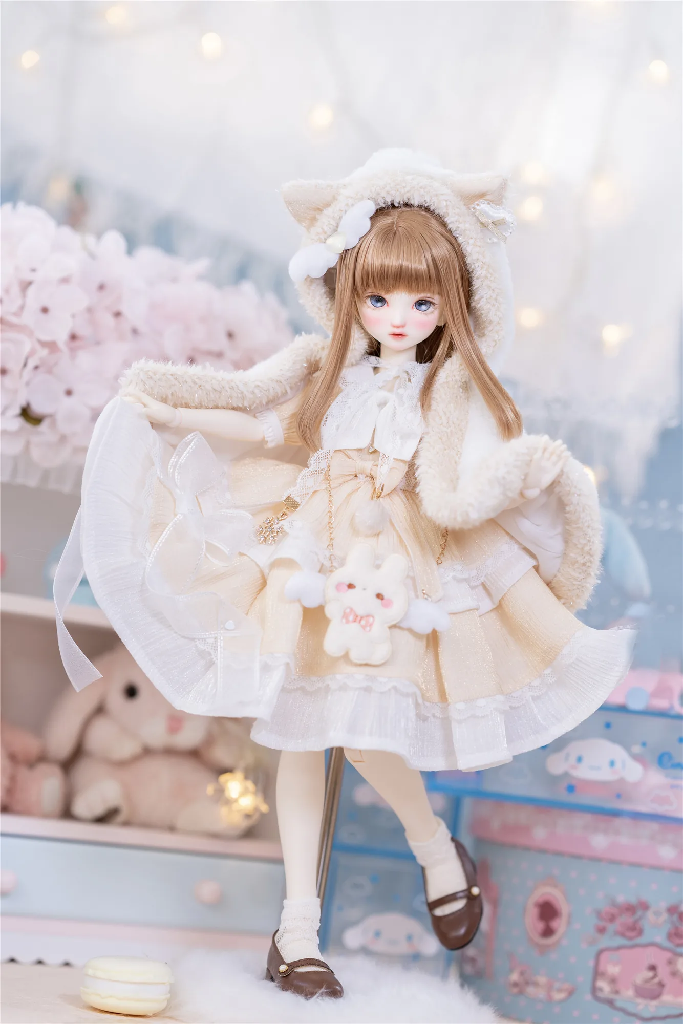 「Sasato」Snowy Cat (MSD/ Chubby l 1/4) BJD Outfit Only - Image 4