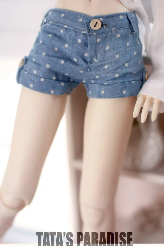 「Tata」White Polka Dot Short Pants (1/3 | SD16) Outfit ONLY