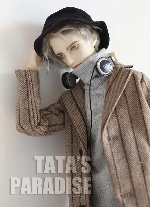 「Tata」Woolen Classic Striped Coat (1/3 | POPO68 | 70cm) Outfit ONLY