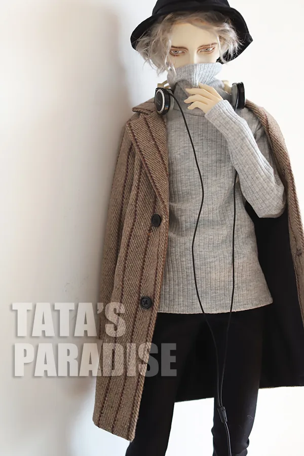 「Tata」Woolen Classic Striped Coat (1/3 | POPO68 | 70cm) Outfit ONLY - Image 3