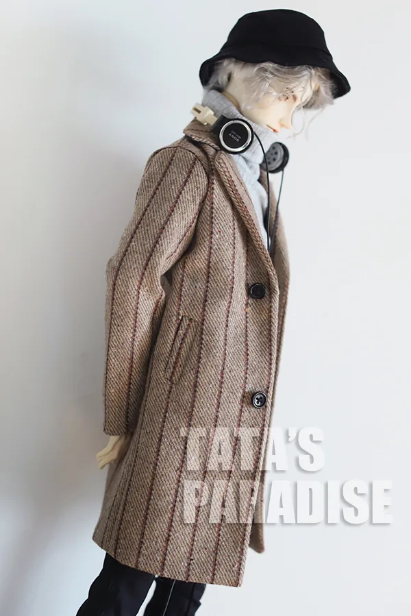 「Tata」Woolen Classic Striped Coat (1/3 | POPO68 | 70cm) Outfit ONLY - Image 6